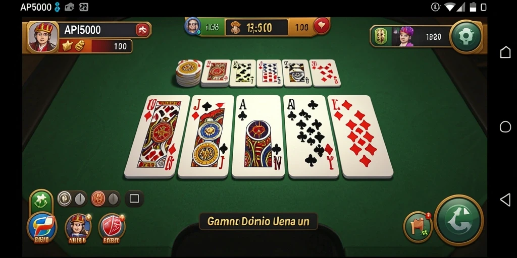 Tampilan gameplay seru di API5000 yang menampilkan strategi domino.