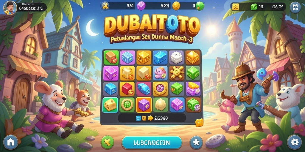 Gameplay seru DUBAITOTO dengan level yang menantang.