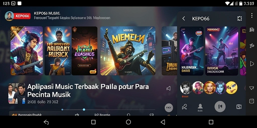 Screenshot gameplay KEPO66 yang menampilkan antarmuka aplikasi musik.