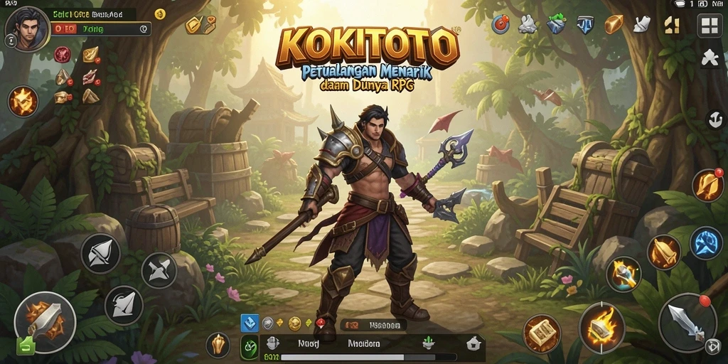 Screenshot gameplay KOKITOTO menampilkan pertarungan seru dan karakter yang menawan.