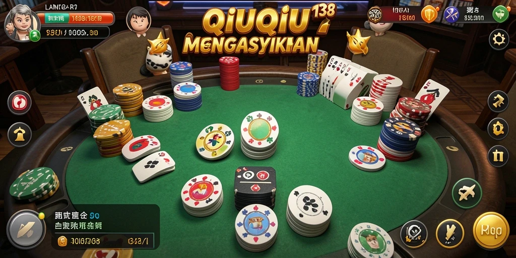 Screenshot utama menunjukkan gameplay QiuQiu yang seru.