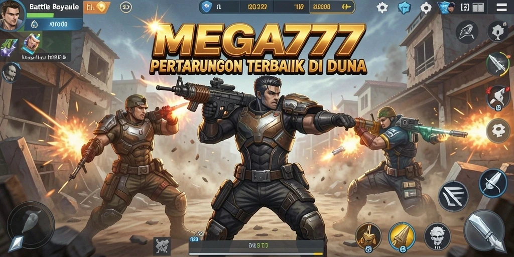 Tampilan aksi mendebarkan dalam pertarungan Battle Royale MEGA777.