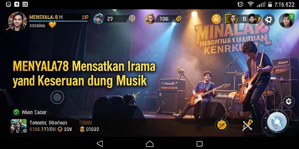 Screenshot gameplay MENYALA78 yang menampilkan pengalaman menyenangkan bermain musik.