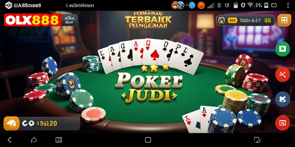Screenshot OLX888 menunjukkan pemain bersaing di meja Poker yang penuh gaya.