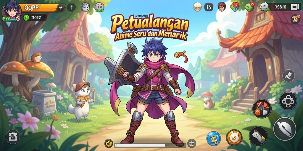 Tampilan menarik dari gameplay QQRP yang penuh aksi dan karakter Anime.