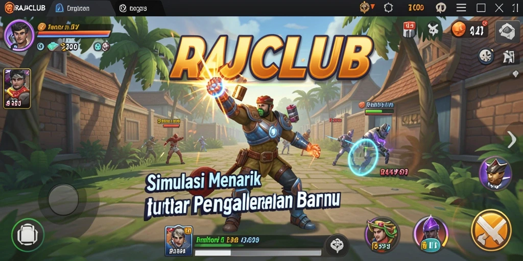 Screenshot utama RAJACLUB menampilkan gameplay simulasi yang seru dan interaktif.