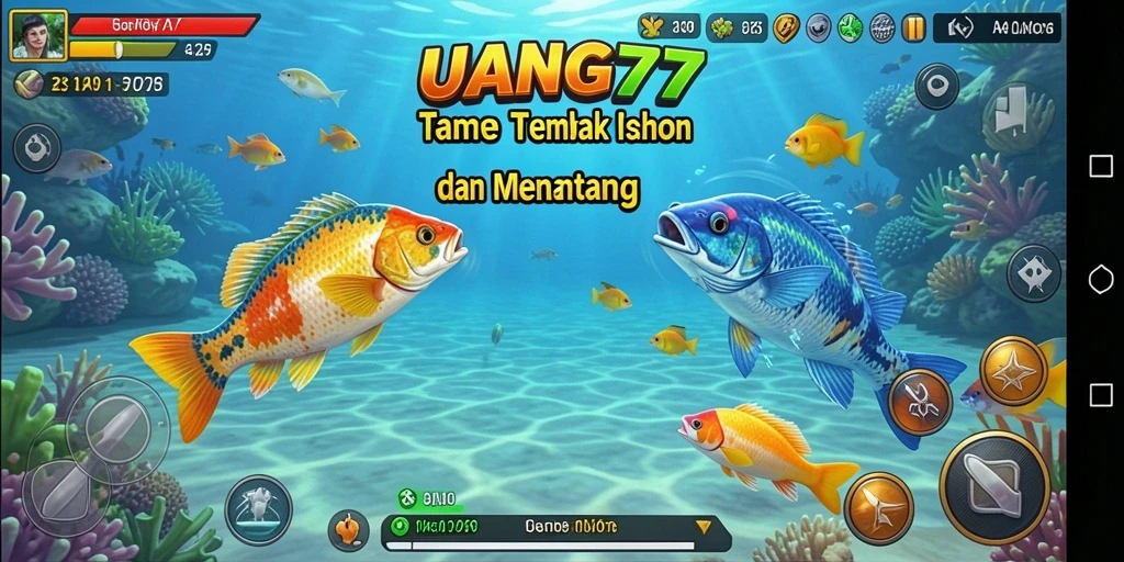 Screenshot menunjukkan aksi menembak ikan dalam UANG77 yang seru.